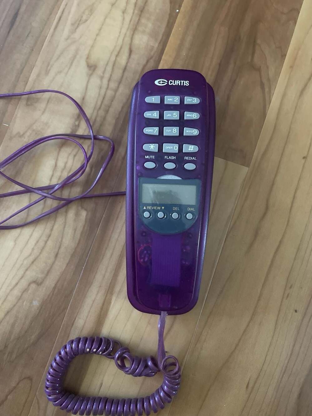 Curtis Vintage Translucent Purple Corded Landline Telephone with Caller ID